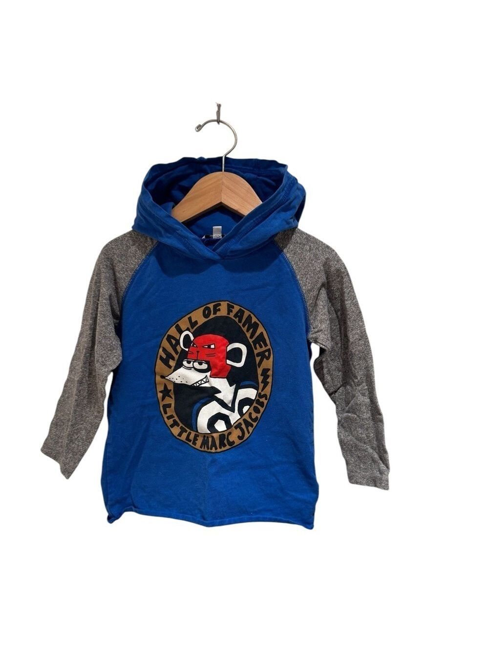 Little Marc Jacobs Blue and Gray Graphic Hoodie - size 3
